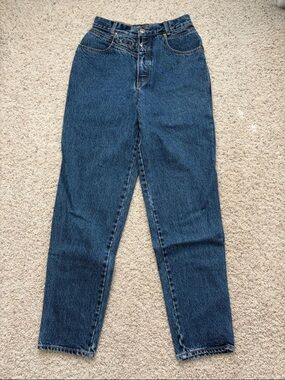 Vintage Lawman Western Denim Jeans Size 9 Dark Blue Vintage High Rise Tapered